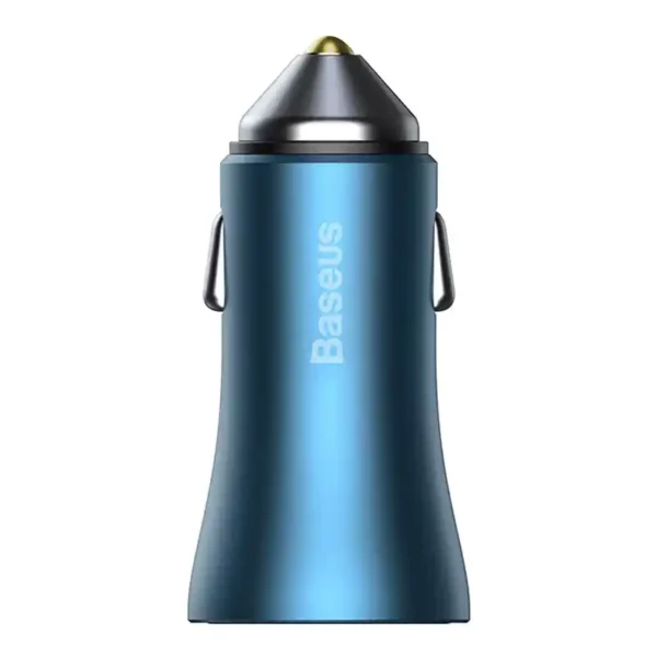 Baseus Golden Contactor Pro car charger, USB + USB-C, QC4.0+, PD, SCP, 40W (blue) + USB-C - Lightning cable 1m (blue) - Image 5