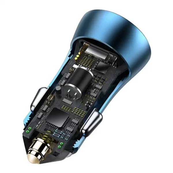 Baseus Golden Contactor Pro car charger, USB + USB-C, QC4.0+, PD, SCP, 40W (blue) + USB-C - Lightning cable 1m (blue) - Image 7