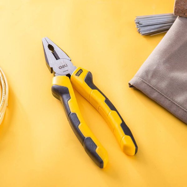 Combination pliers 8" Deli Tools EDL2008 (yellow) - Image 4
