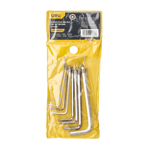 Hex Key Sets 1.5-6mm Deli Tools EDL3080 (silver) - Image 5