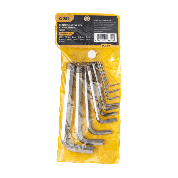 Hex Key Sets 1.5-10mm Deli Tools EDL3100 (silver) - Image 5