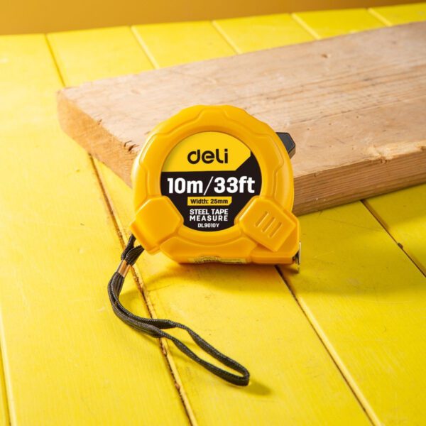 Steel Measuring Tape 10m/25mm Deli Tools EDL9010Y (yellow) - Image 6