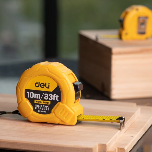 Steel Measuring Tape 10m/25mm Deli Tools EDL9010Y (yellow) - Image 7