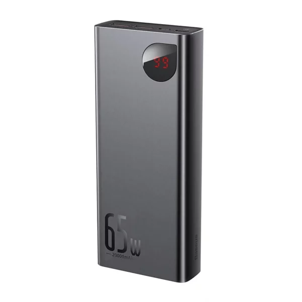 Powerbank Baseus Adaman Metal 20000mAh PD QC 3.0 65W 2xUSB + USB-C + micro USB (Black) - Image 4