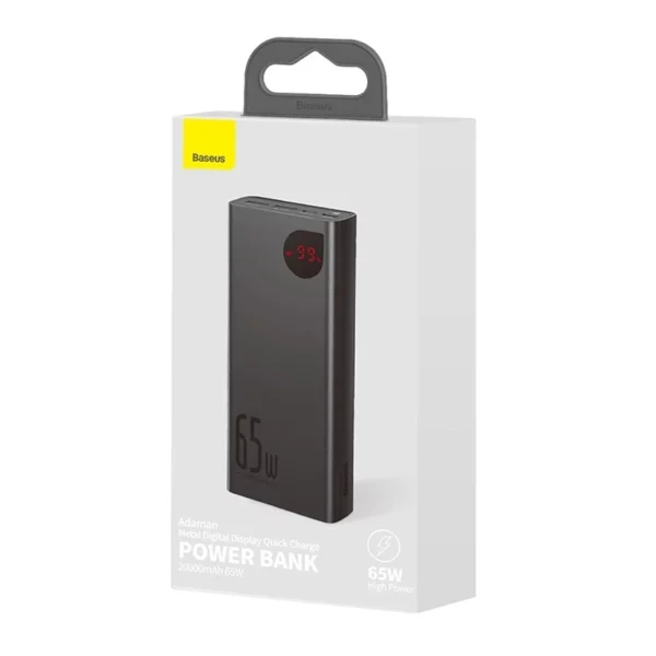 Powerbank Baseus Adaman Metal 20000mAh PD QC 3.0 65W 2xUSB + USB-C + micro USB (Black) - Image 8