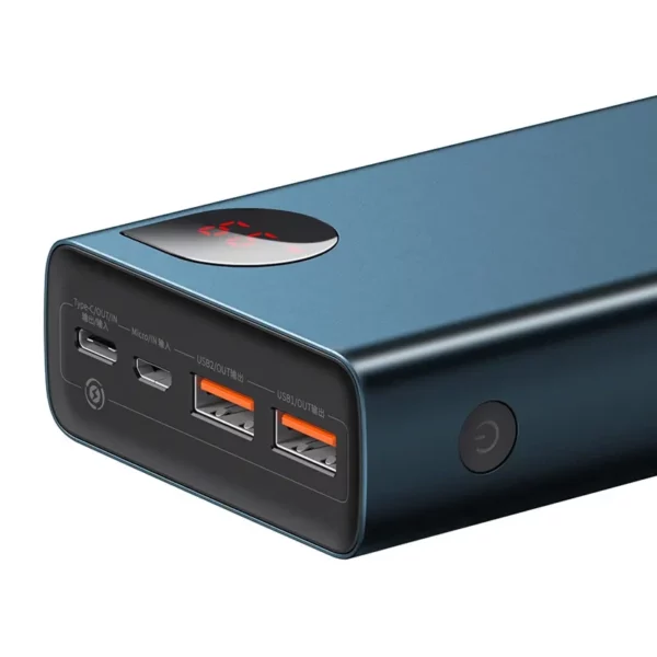 Powerbank Baseus Adaman Metal 20000mAh PD QC 3.0 65W 2xUSB + USB-C + micro USB (Blue) - Image 7
