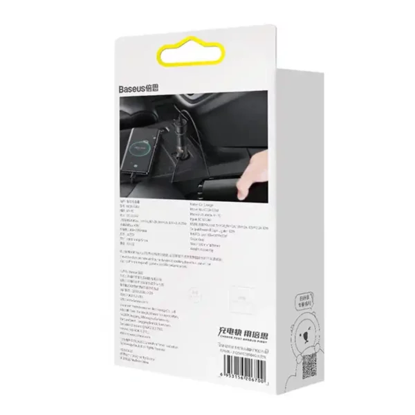 Baseus Share Together Fast Charge Car Charger with Cigarette Lighter Expansion Port, 2x USB, 120W (Gray) - Image 7