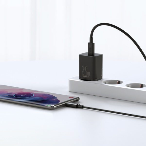 Baseus Super Si Quick Charger 1C 25W with USB-C cable for USB-C 1m (black) - Image 11