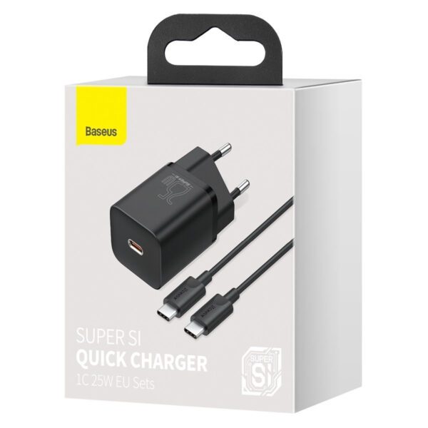 Baseus Super Si Quick Charger 1C 25W with USB-C cable for USB-C 1m (black) - Image 12