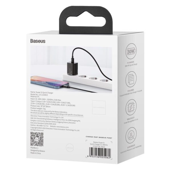 Baseus Super Si Quick Charger 1C 30W (black) - Image 12