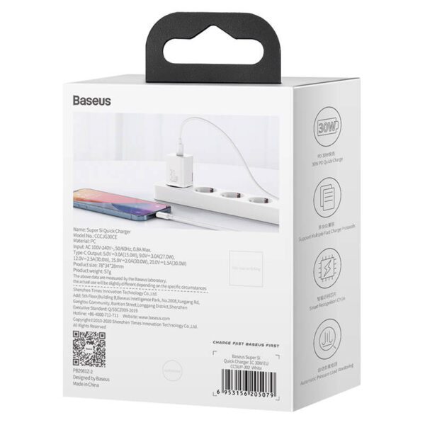 Quick Charger Baseus Super Si 1C 30W (white) - Image 8