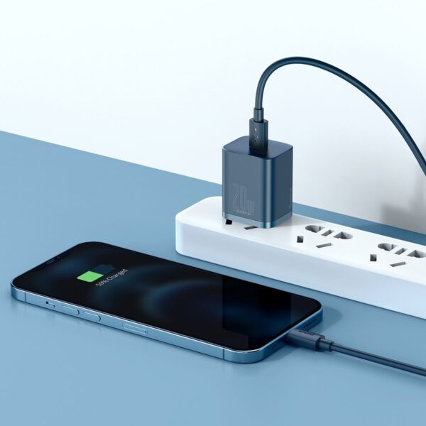 Baseus Super Si Quick Charger 1C 20W with USB-C cable for Lightning 1m (blue) - Image 9
