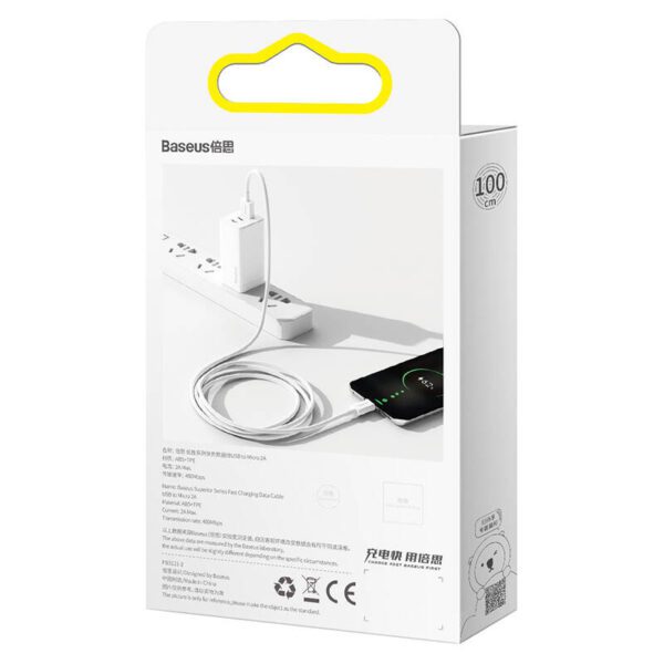 Baseus Superior Series Cable USB to micro USB, 2A, 1m (white) - Image 7