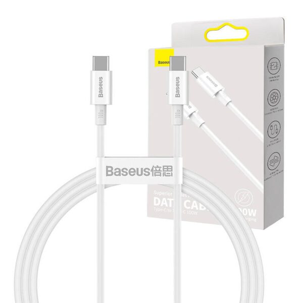 Baseus Superior Series Cable USB-C to USB-C, 100W, 1m (white) - Image 12
