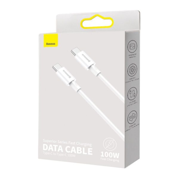 Baseus Superior Series Cable USB-C to USB-C, 100W, 1m (white) - Image 10