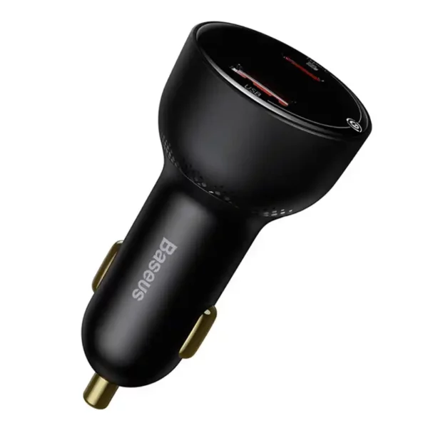 Car charger Baseus Superme, USB, USB-C, 100W + USB-C cable (black) - Image 5