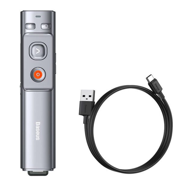 Baseus Orange Dot Multifunctionale remote control for presentation, with a laser pointer - gray - Image 2