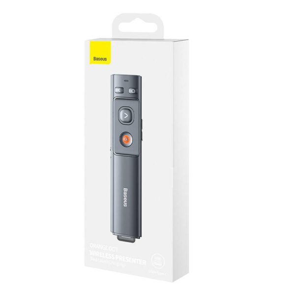 Baseus Orange Dot Multifunctionale remote control for presentation, with a laser pointer - gray - Image 9
