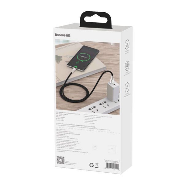 USB cable for USB-C Baseus Cafule, 66W, 1m (black) - Image 7