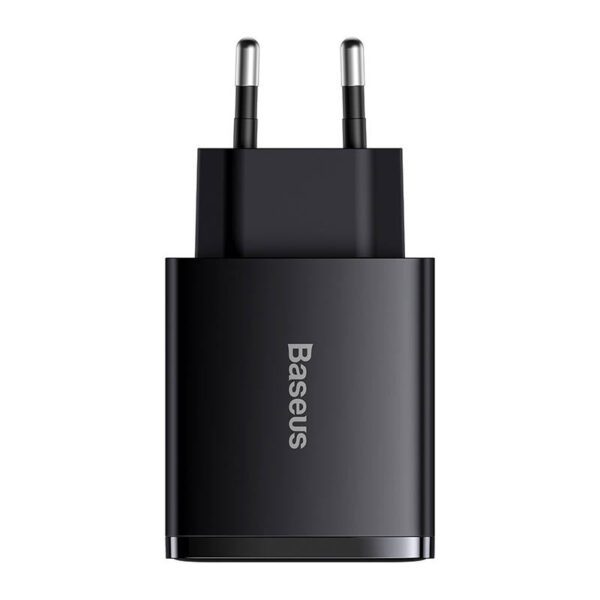 Charger Baseus Compact Quick Charger, 2xUSB, USB-C, PD, 3A, 30W (czarna) - Image 4