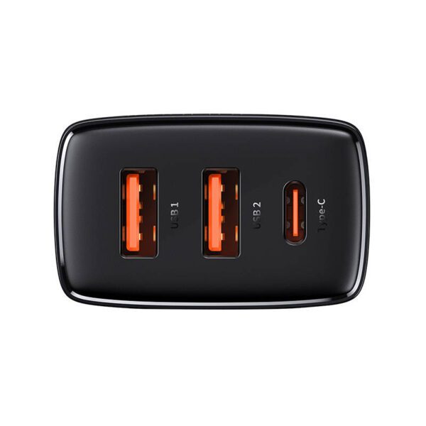 Charger Baseus Compact Quick Charger, 2xUSB, USB-C, PD, 3A, 30W (czarna) - Image 5