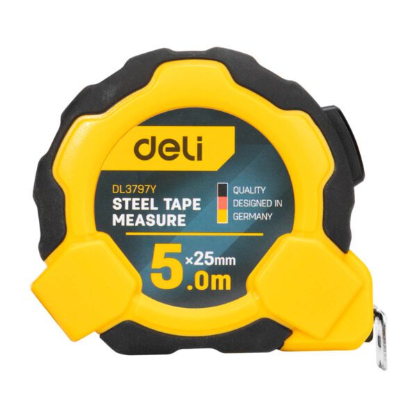 Steel Measuring Tape 5m/25mm Deli Tools EDL3797Y(yellow) - Image 2