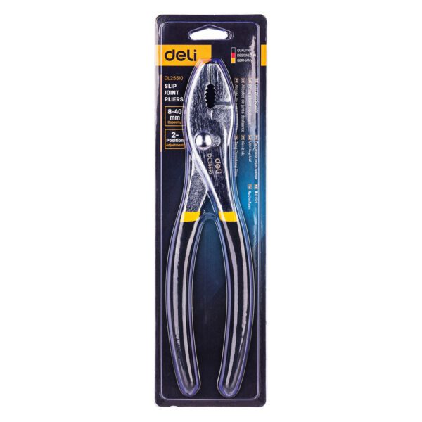 Slip Joint Pliers Deli Tools EDL25510 10'' (black&yellow) - Image 4