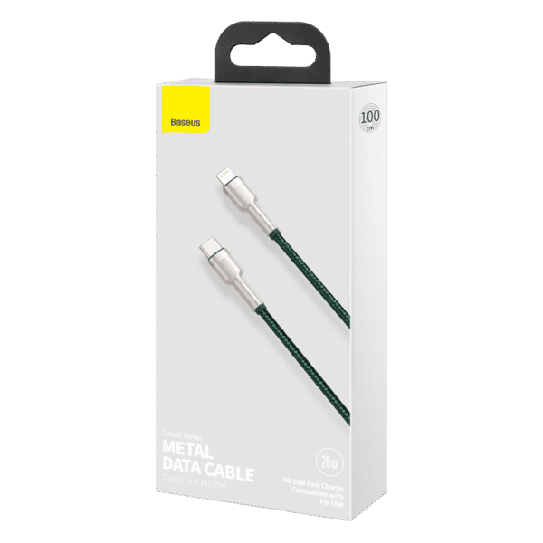 USB-C cable for Lightning Baseus Cafule, PD, 20W, 1m (green) - Image 6