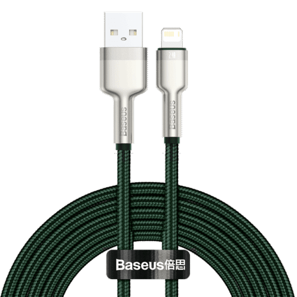 USB cable for Lightning Baseus Cafule, 2.4A, 2m (green) - Image 2
