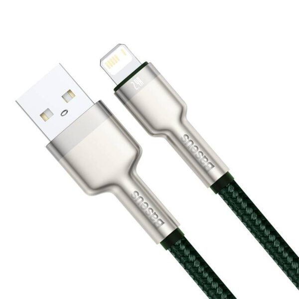 USB cable for Lightning Baseus Cafule, 2.4A, 2m (green) - Image 4