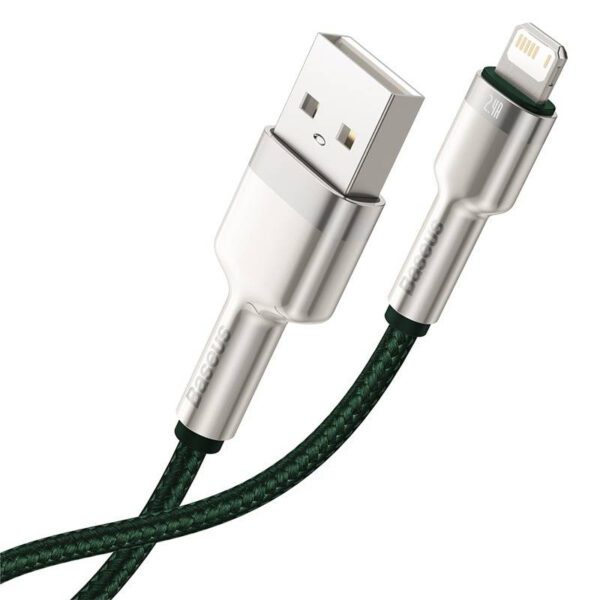 USB cable for Lightning Baseus Cafule, 2.4A, 2m (green) - Image 5