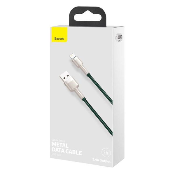 USB cable for Lightning Baseus Cafule, 2.4A, 1m (green) - Image 6