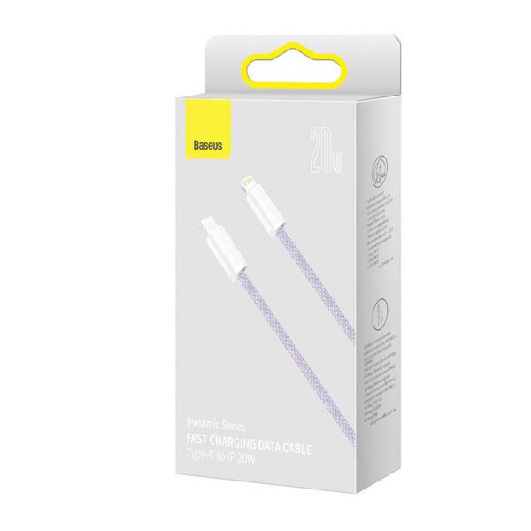 USB-C cable for Lightning Baseus Dynamic Series, 20W, 2m (purple) - Image 7