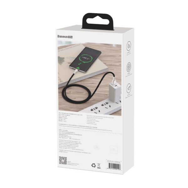 USB cable for USB-C Baseus Cafule, 66W, 2m (black) - Image 7