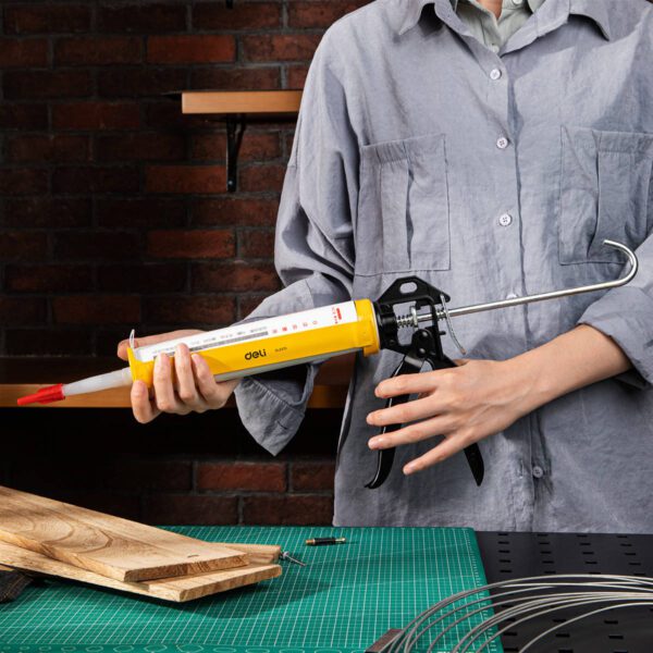 Caulking Gun 230mm Deli Tools EDL2370 (yellow) - Image 4