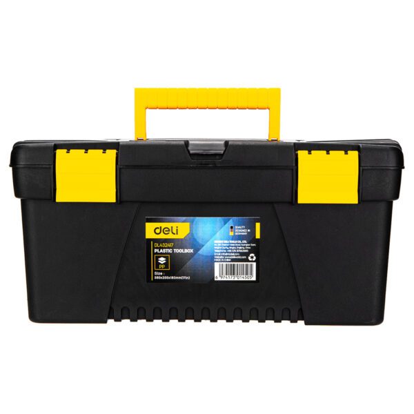 Plastic Tool Box Deli Tools EDL432417, 15'' (yellow) - Image 4