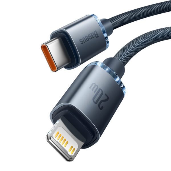 Baseus Crystal Shine cable USB-C to Lightning, 20W, PD, 2m (black) - Image 3