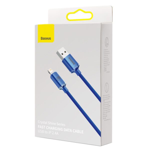 Baseus Crystal Shine cable USB to Lightning, 2.4A, 1.2m (blue) - Image 5