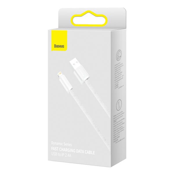 Baseus Dynamic cable USB to Lightning, 2.4A, 2m (White) - Image 5