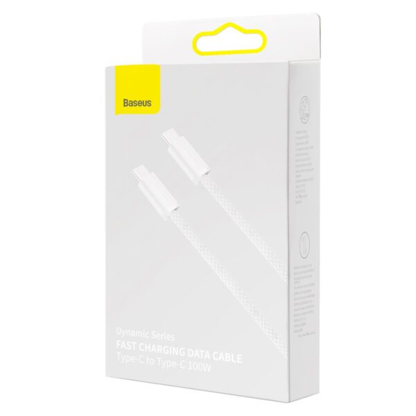 Cable USB-C to USB-C Baseus, 100W, 1m (white) - Image 9