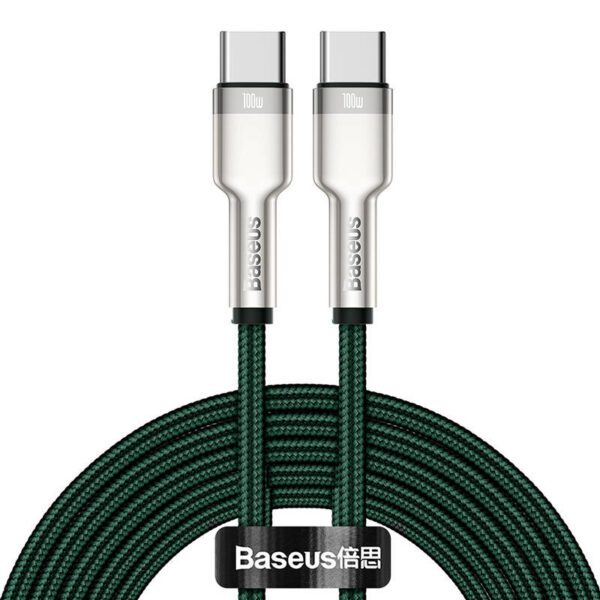 Cable USB-C to USB-C Baseus Cafule, 100W, 2m (green) - Image 2
