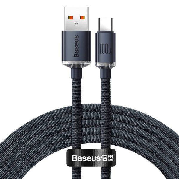 Baseus Crystal Shine cable USB to USB-C, 100W, 1.2m (black) - Image 2
