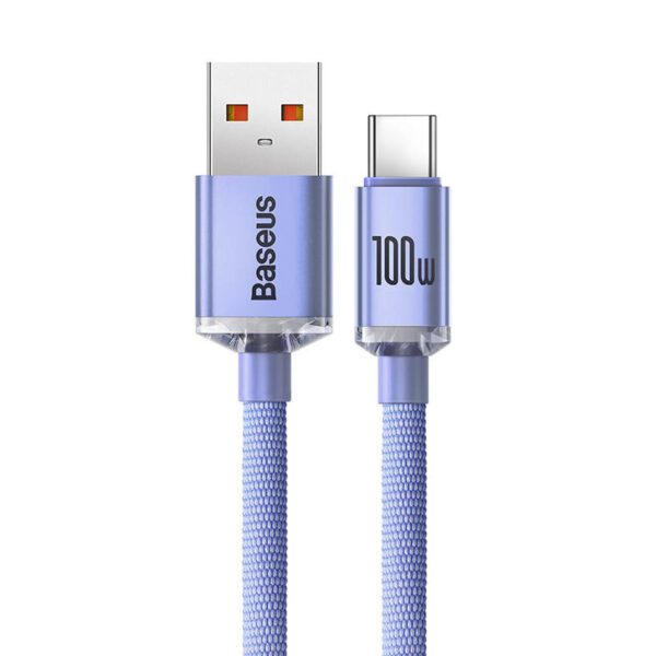 Baseus Crystal Shine cable USB to USB-C, 5A, 1.2m (purple) - Image 7
