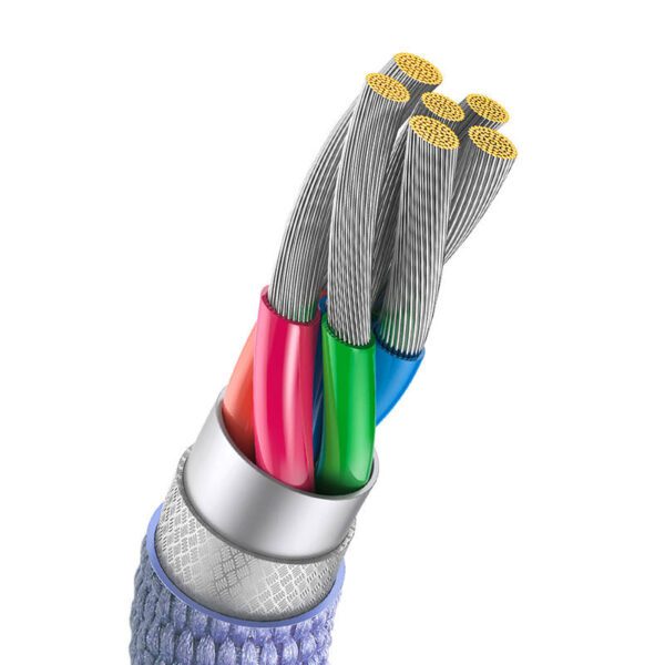 Baseus Crystal Shine cable USB to USB-C, 5A, 1.2m (purple) - Image 5