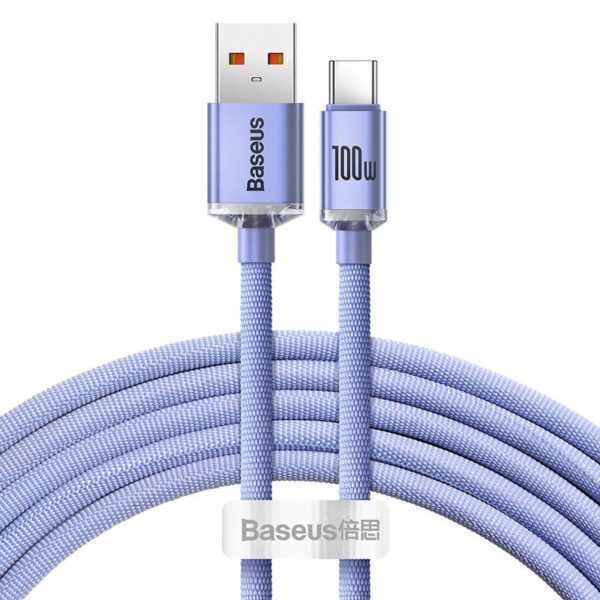 Baseus Crystal Shine cable USB to USB-C, 100W, 2m (purple) - Image 2