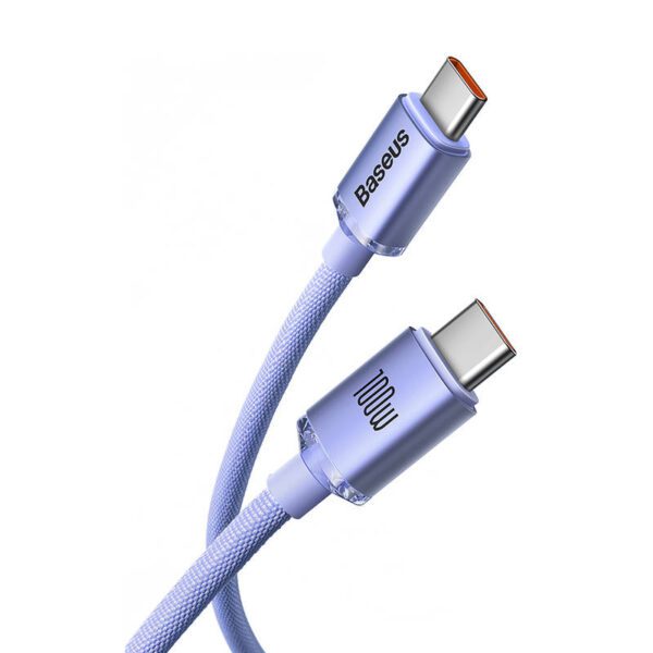 Baseus Crystal Shine cable USB-C to USB-C, 100W, 1.2m (purple) - Image 9