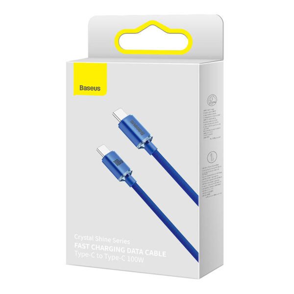 Baseus Crystal Shine cable USB-C to USB-C, 100W, 2m (blue) - Image 7