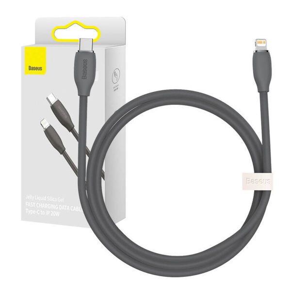 Baseus Jelly  cable USB-C to Lightning, 20W, 1,2m (black) - Image 7
