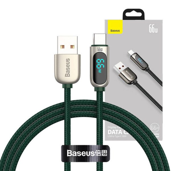 Baseus Display Cable USB to Type-C, 66W, 1m (green) - Image 8