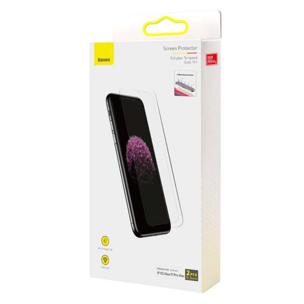 Baseus 0.3mm Full-glass Tempered Glass Film(2pcs pack) for iPhone XS Max/11 Pro Max 6.5inch - Image 6